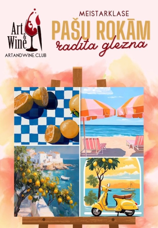 Art&Wine radošā meistarklase: Zīmējam 'Atvaļinājums'