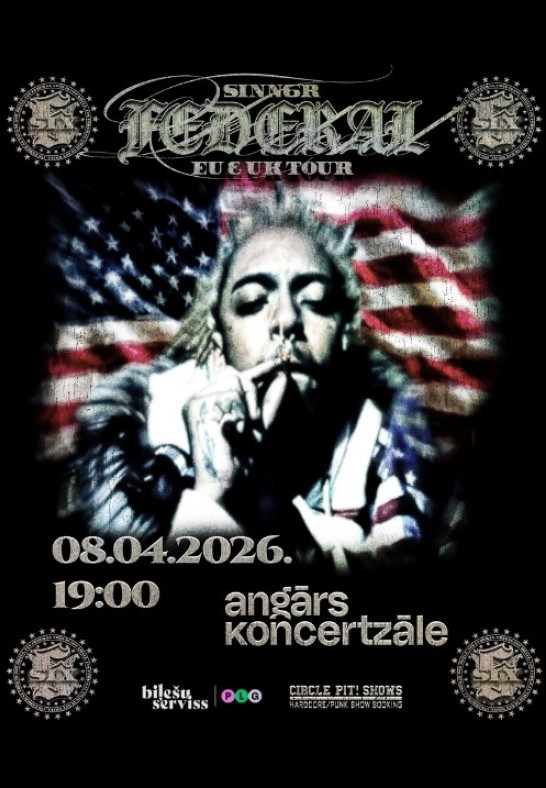 SINN6R (UK) angāra koncertzālē 08.04.