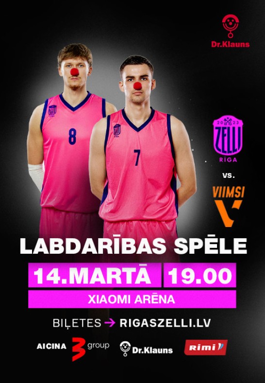 Labdarības spēle Dr. Klauns: 'Rīgas Zeļļi' vs 'Viimsi'