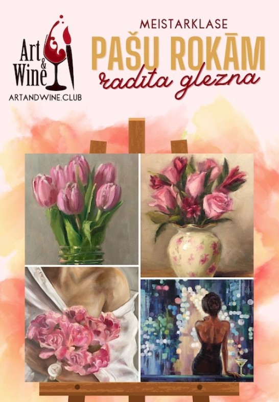 Art&Wine radošā meistarklase: Gleznojam 'Romantika'.