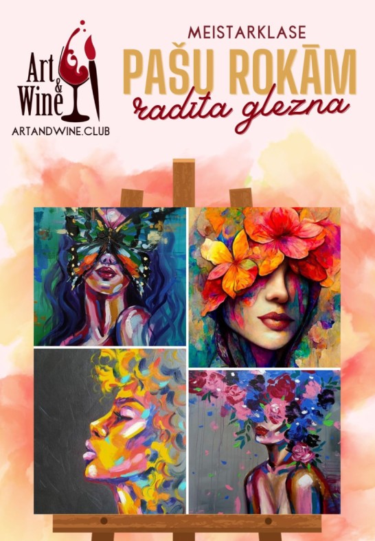 Art&Wine radošā meistarklase: Zīmējam 'Košās dāmas'